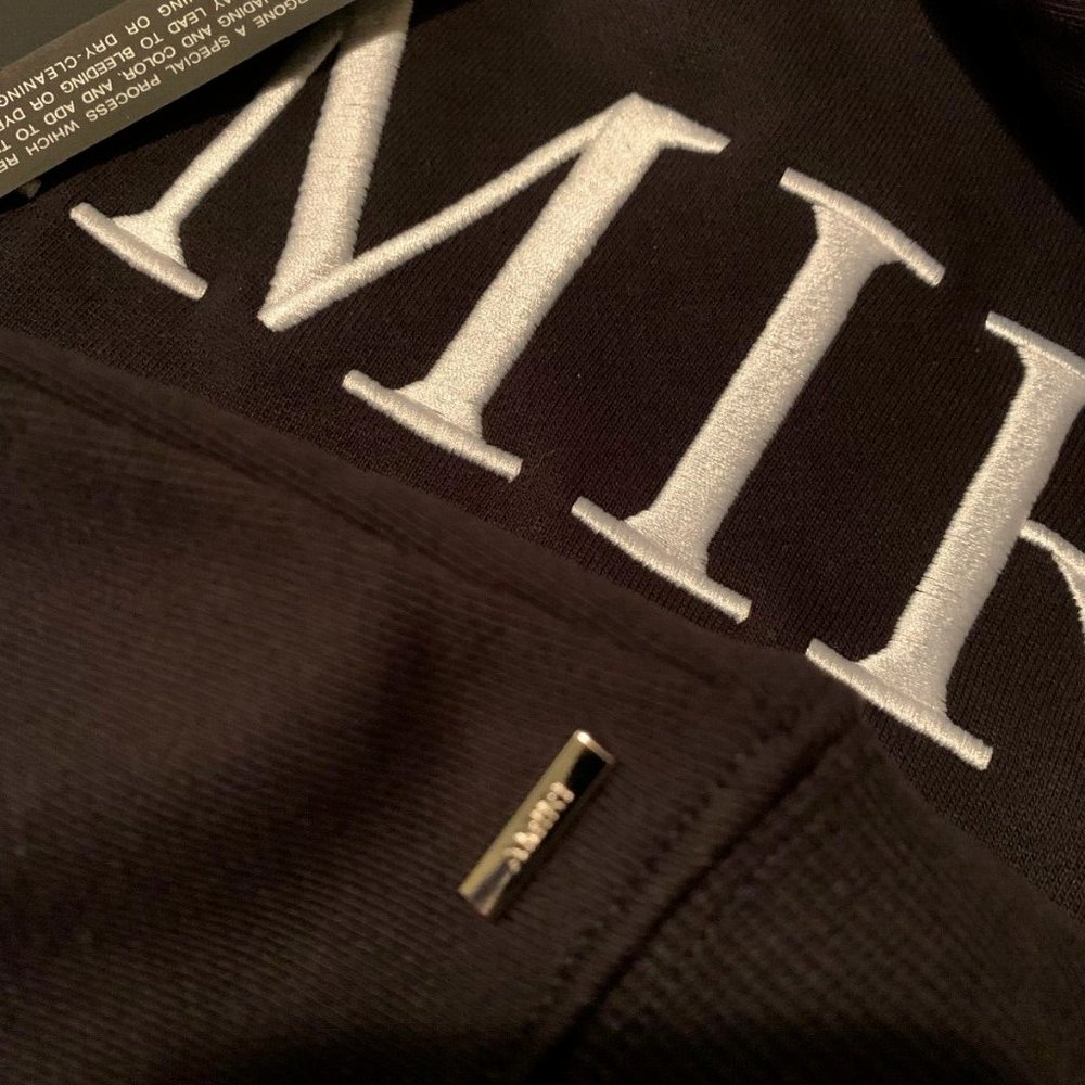 AMIRI MA BAR LOGO Embroidered Hoodie Black Size L New 100% Cotton - Picture 11 of 14